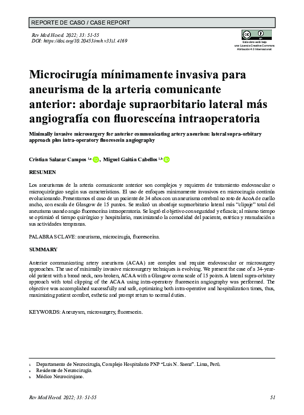 Microcirugia minimamente invasiva cristian salazar campos