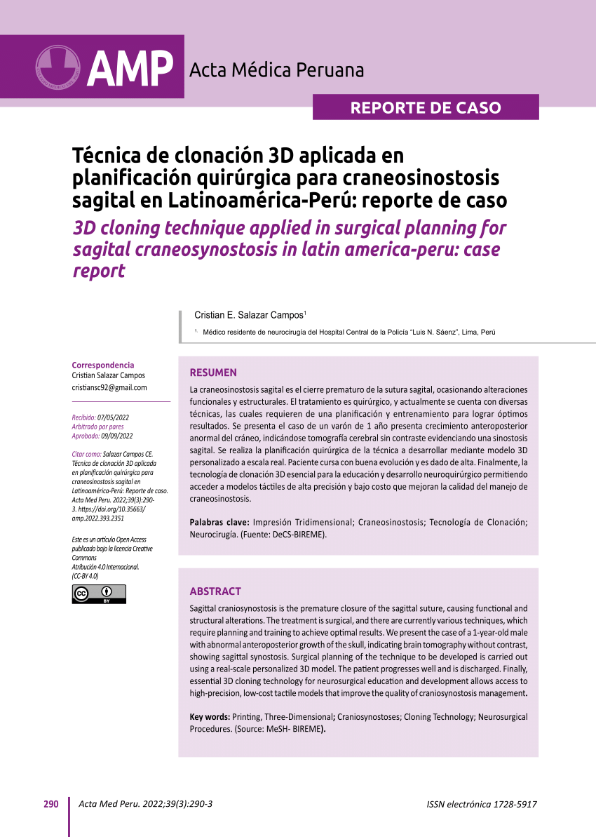 tecnica de clonacion 3D aplicada en la planificacion quirurgica cristian salazar campos